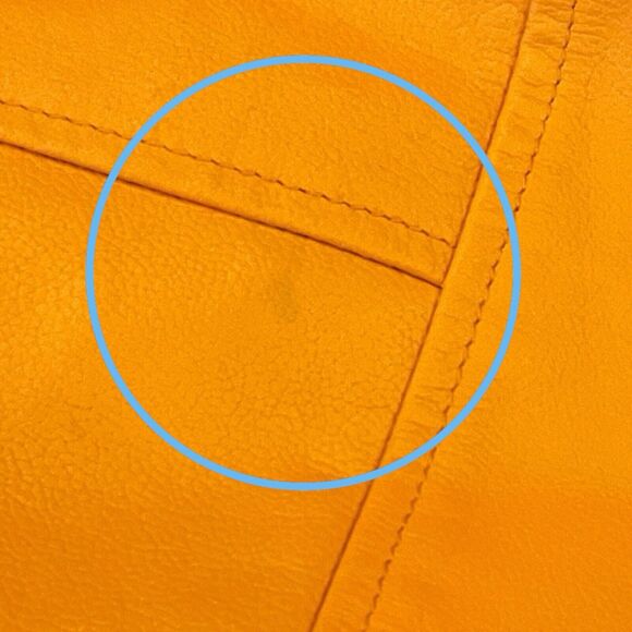 Burks Bay Pac-Man Bomber Jacket Mens Large Orange Black Wool Leather Gamer Coat - Picture 15 of 16